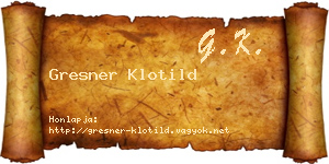 Gresner Klotild névjegykártya